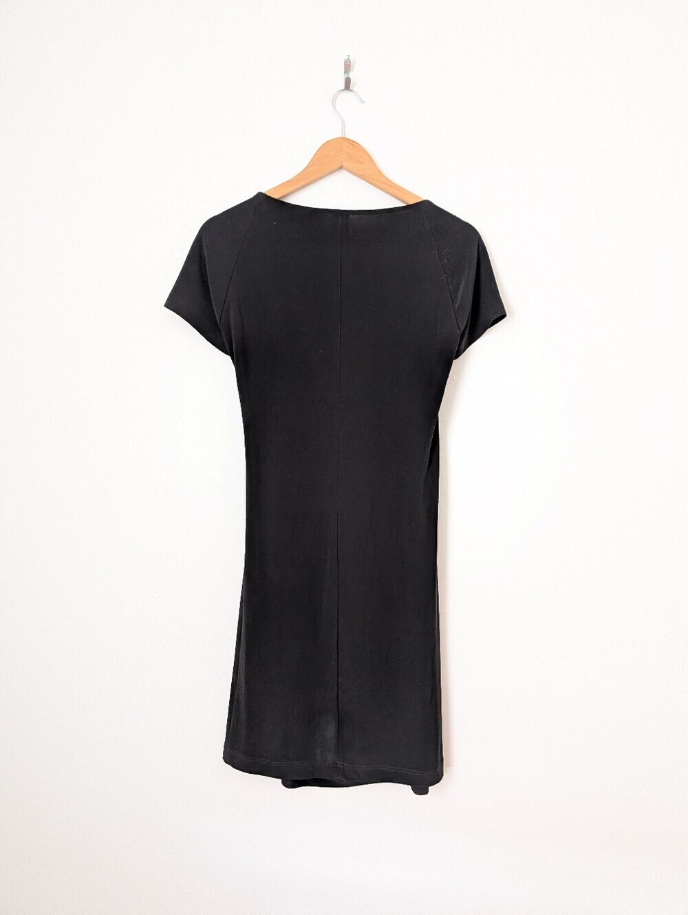 Norma Kamali Black Stretch Sweetheart Side Drape Gathered Mini LBD Dress - Picture 6 of 7